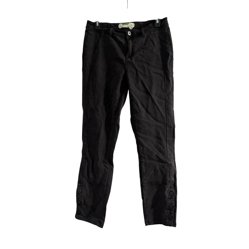 Anthropologie Women's Black Pants Size 26 Button Detail On Leg